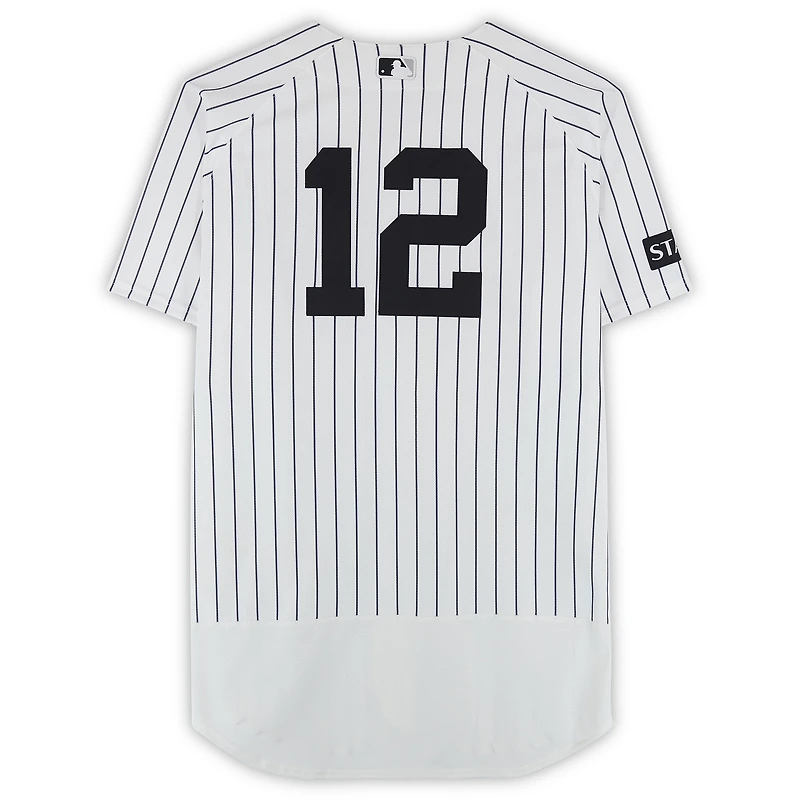 Trent Grisham New York Yankees Game-Used #12 White Pinstripe Jersey vs. Miami Marlins on April 3, 2026