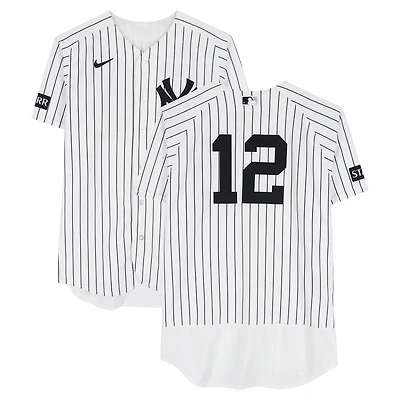 Trent Grisham New York Yankees Game-Used #12 White Pinstripe Nike Jersey vs. Texas Rangers on May 7, 2026