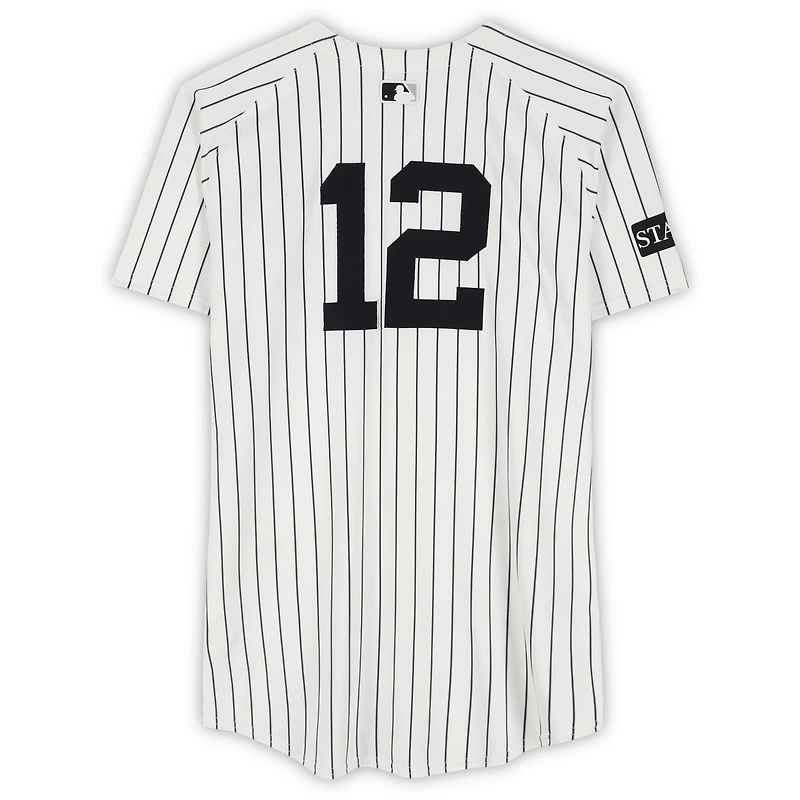 Trent Grisham New York Yankees Game-Used #12 White Pinstripe Nike Jersey vs. Toronto Blue Jays on October 8, 2025 - ALDS Game 4
