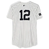 Trent Grisham New York Yankees Game-Used #12 White Pinstripe Nike Jersey vs. Toronto Blue Jays on October 8, 2025 - ALDS Game 4