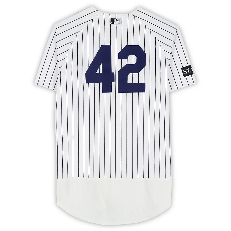 Trent Grisham New York Yankees Game-Used #42 White Pinstripe Jersey vs. Los Angeles Angels on April 15, 2026 - Jackie Robinson Day