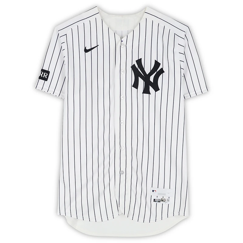 Trent Grisham New York Yankees Game-Used #42 White Pinstripe Jersey vs. Los Angeles Angels on April 15, 2026 - Jackie Robinson Day