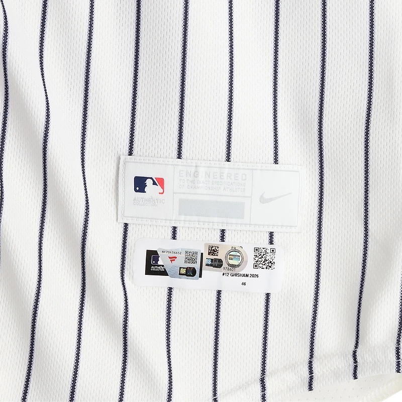 Trent Grisham New York Yankees Game-Used #42 White Pinstripe Jersey vs. Los Angeles Angels on April 15, 2026 - Jackie Robinson Day