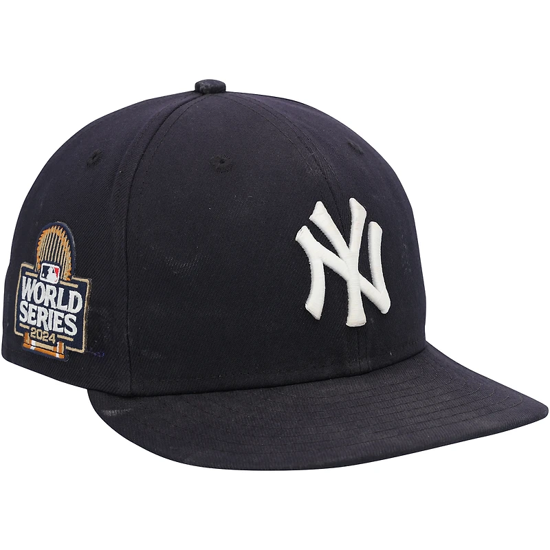 Casquette New Era bleu marine portée par Trent Grisham des Yankees de New York contre les Dodgers de Los Angeles le 30 octobre 2024 - Match 5 des Séries mondiales