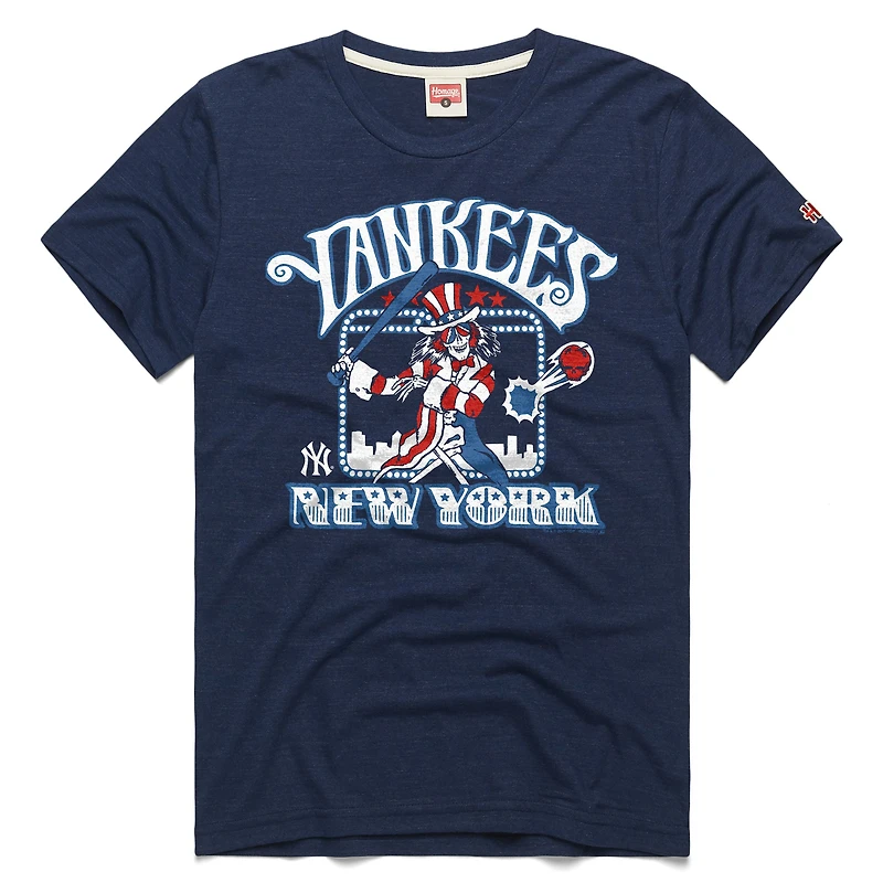T-shirt unisexe Hommage Navy New York Yankees MLB x Grateful Dead Americana Tri-Blend