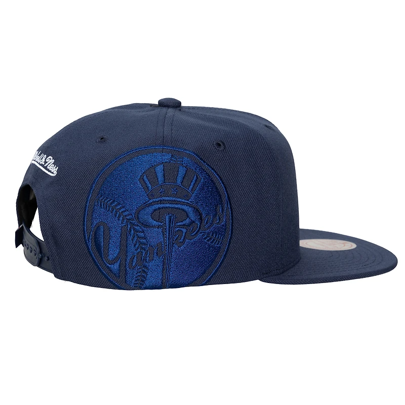 Casquette unisexe Mitchell & Ness bleu marine New York Yankees à logo latéral