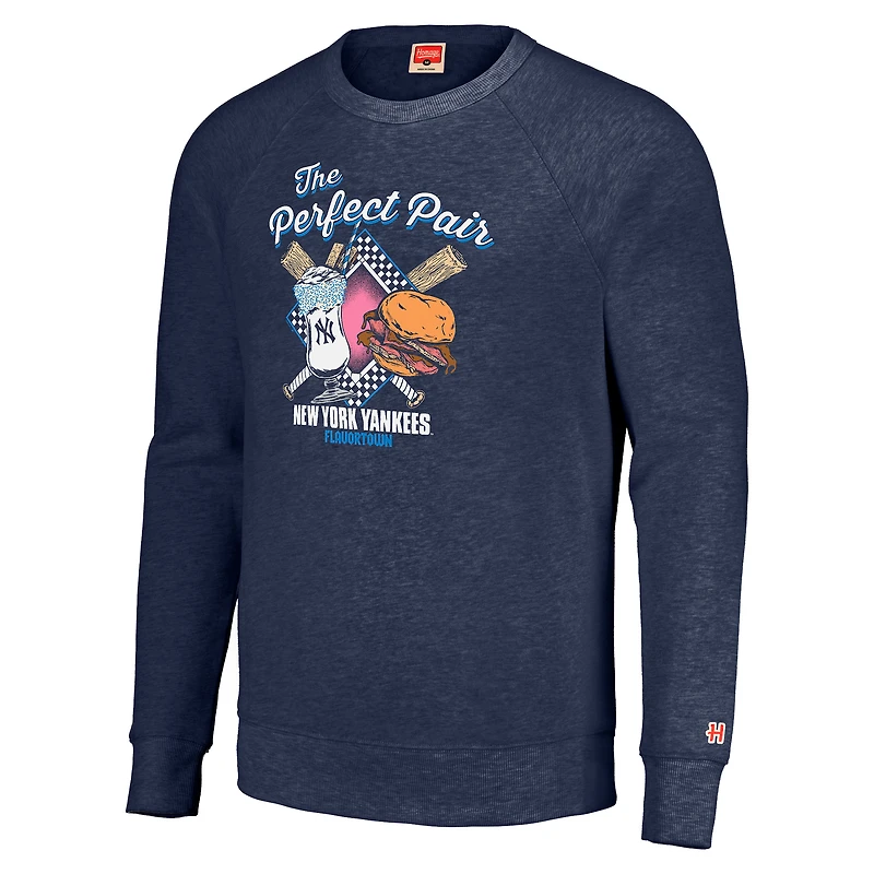 Unisex MLB x Guy Fieri’s Flavortown  Navy New York Yankees Tri-Blend Pullover Sweatshirt