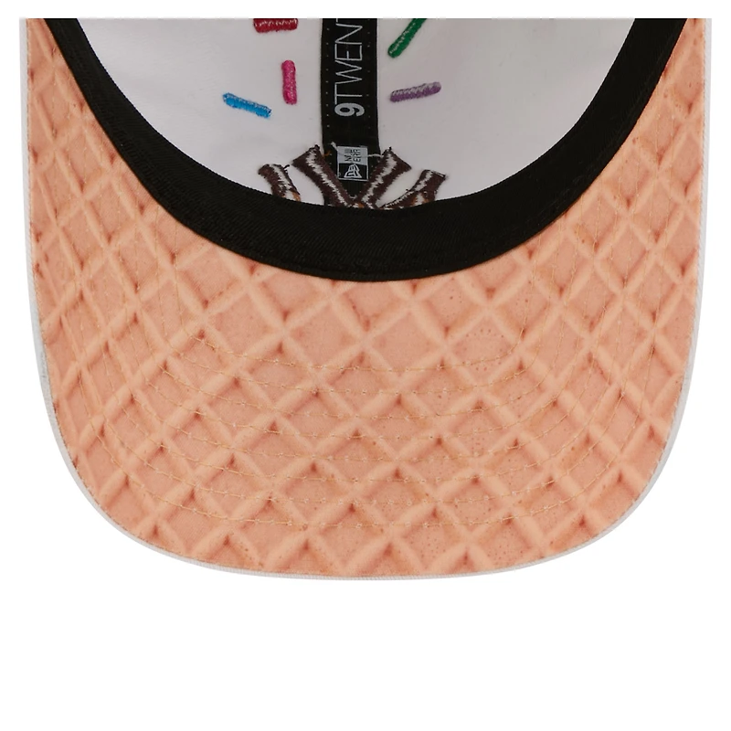 Casquette unisexe New Era blanche New York Yankees Sprinkle 9TWENTY ajustable
