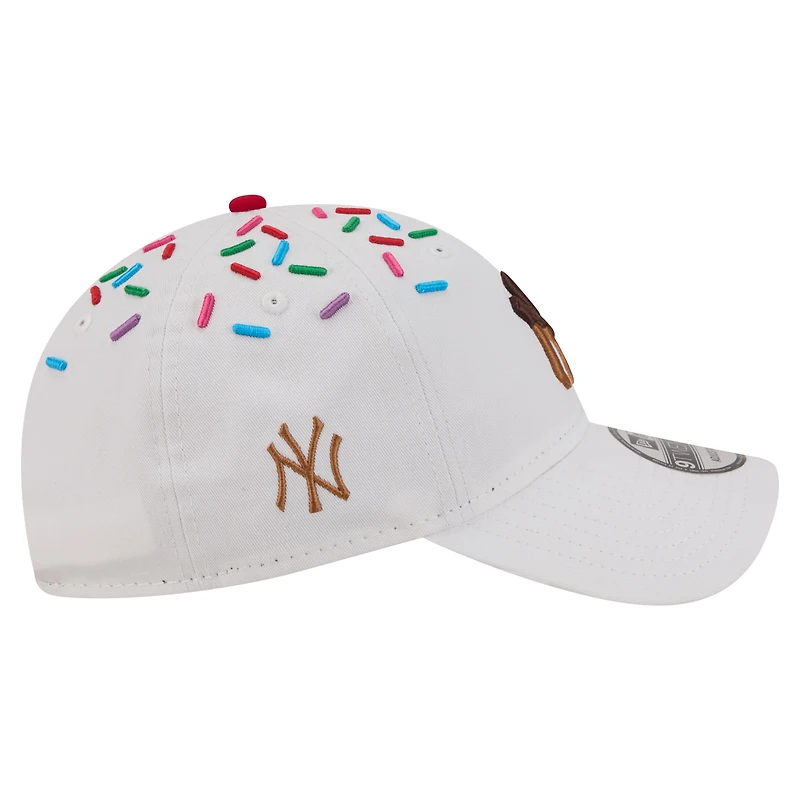 Casquette unisexe New Era blanche New York Yankees Sprinkle 9TWENTY ajustable