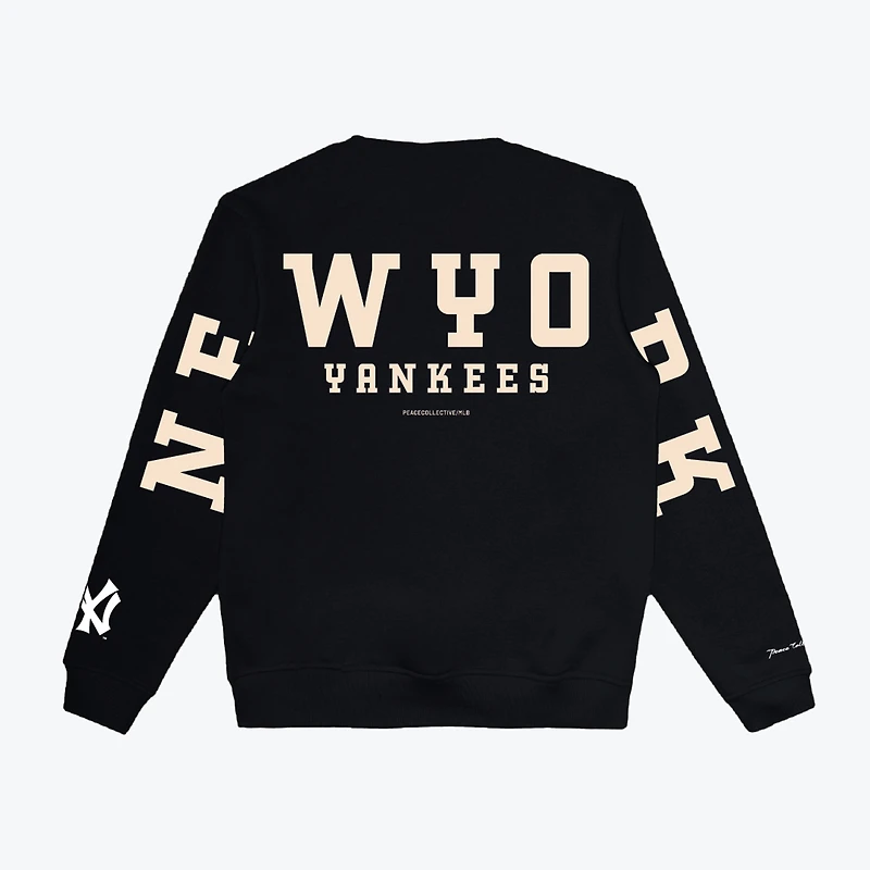 Unisex Peace Collective Black New York Yankees Spirit Crewneck Sweatshirt