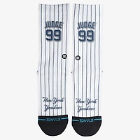 Chaussettes unisexes Stance Aaron Judge blanches, maillot de joueur des Yankees de New York