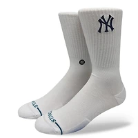 Chaussettes unisexes en tricot à crête blanche Stance New York Yankees
