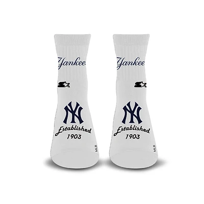 Unisex Starter White New York Yankees Established Stencil Quarter Socks