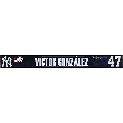 Victor Gonzalez New York Yankees - Plaque signalétique #47 Navy émise par le joueur de l'entraînement de printemps de la MLB 2024