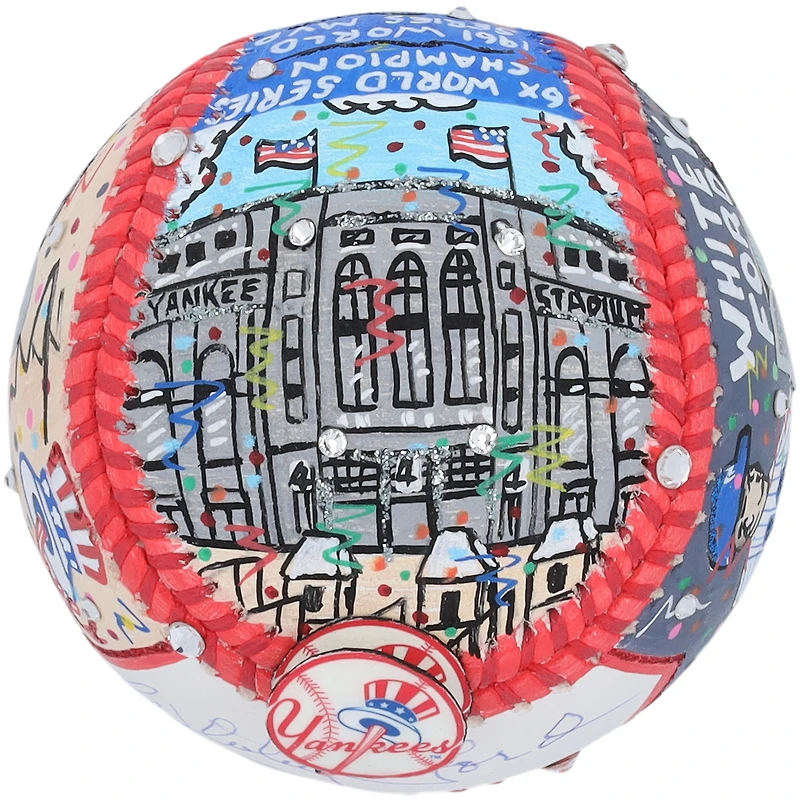 Ballon de baseball autographié par Whitey Ford des Yankees de New York - Illustration de Charles Fazzino - GL68085508