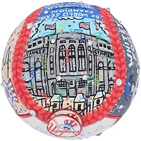 Ballon de baseball autographié par Whitey Ford des Yankees de New York - Illustration de Charles Fazzino - GL68085508