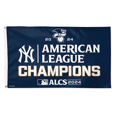 Drapeau de luxe WinCraft New York Yankees Champions de la Ligue américaine 2024 pour vestiaires 3' x 5'