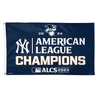 Drapeau de luxe WinCraft New York Yankees Champions de la Ligue américaine 2024 pour vestiaires 3' x 5'