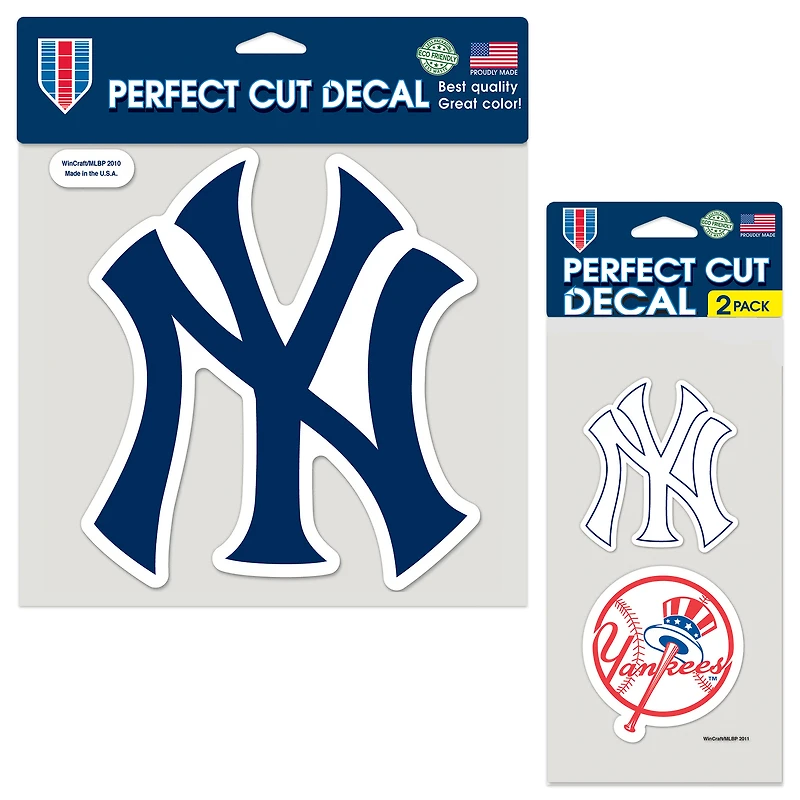 Lot de deux autocollants WinCraft New York Yankees Perfect Cut