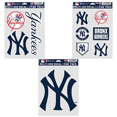 Lot de trois autocollants WinCraft pour fans des Yankees de New York