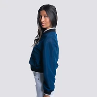 Veste courte zippée à motif cachemire New York Yankees bleu marine Lusso pour femme