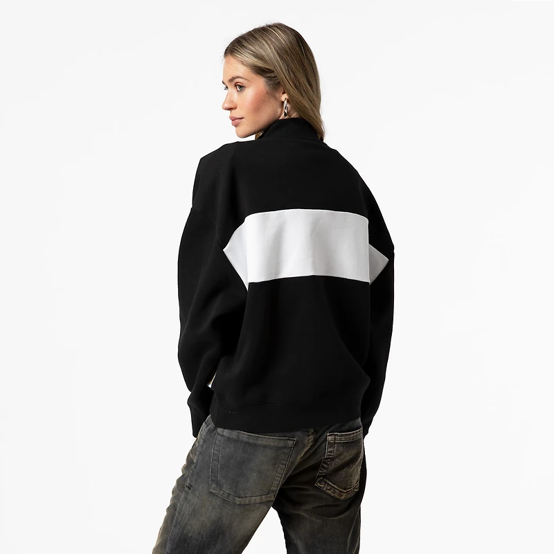 Women's Mitchell & Ness Black New York Yankees Cooperstown Collection Quarter-Zip Pullover Top
