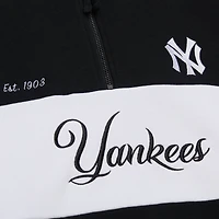 Women's Mitchell & Ness Black New York Yankees Cooperstown Collection Quarter-Zip Pullover Top