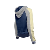 Women's New Era  Navy New York Yankees Throwback Cropped Raglan Pullover Hoodie