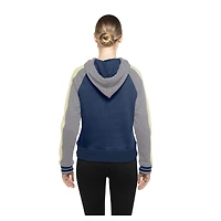 Women's New Era  Navy New York Yankees Throwback Cropped Raglan Pullover Hoodie