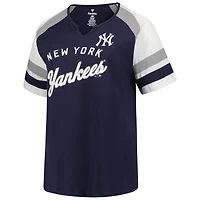 Women's Profile Aaron Judge Navy New York Yankees Plus Name & Number Raglan T-Shirt