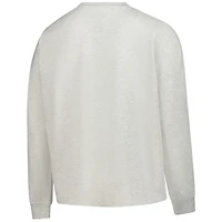 Sweat-shirt en molleton français grande taille pour femme, gris chiné, des Yankees de New York