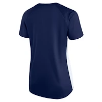 Women's Profile Navy New York Yankees Plus Glitter Raglan V-Neck T-Shirt