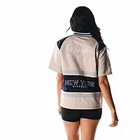Women's The Wild Collective  Cream New York Yankees Racing Raglan Full-Zip T-Shirt