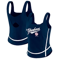 Women's WEAR by Erin Andrews  Navy New York Yankees Square Neck Tank Top