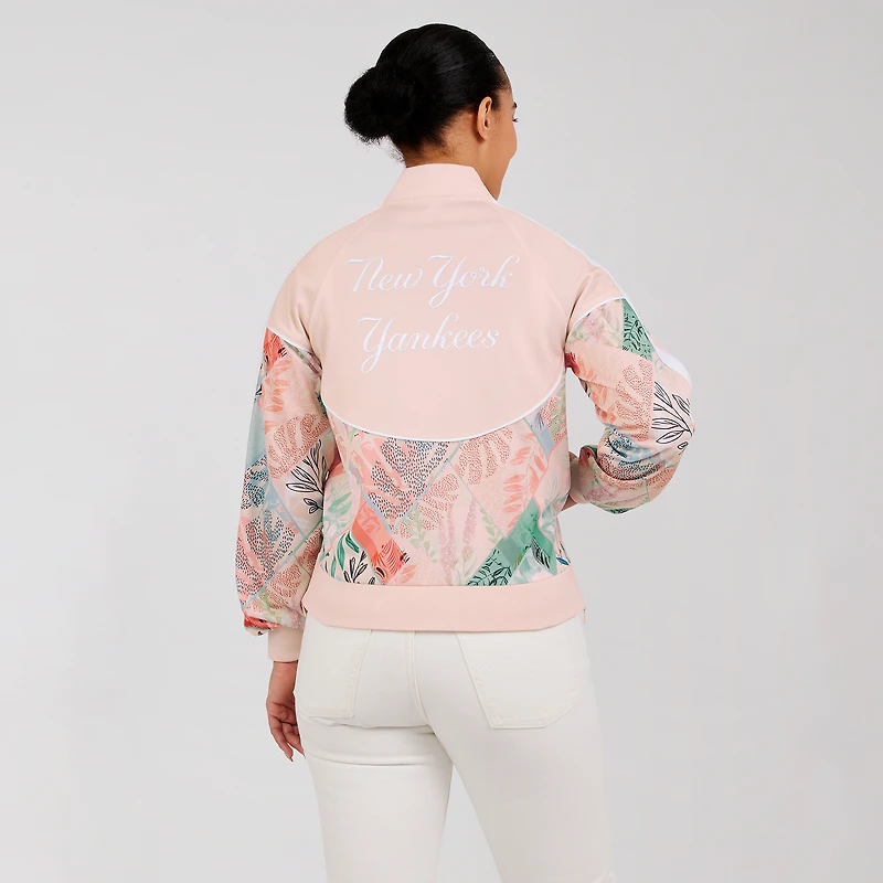 Women's WEAR by Erin Andrews Sand New York Yankees Raglan Full-Zip Track Jacket