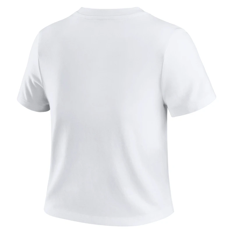 T-shirt court blanc effet vieilli pour bébé des Yankees de New York femmes par Erin Andrews