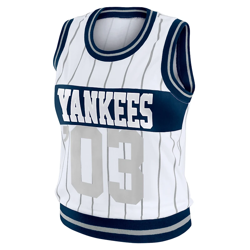 Débardeur sportif blanc des Yankees de New York pour femmes WEAR by Erin Andrews