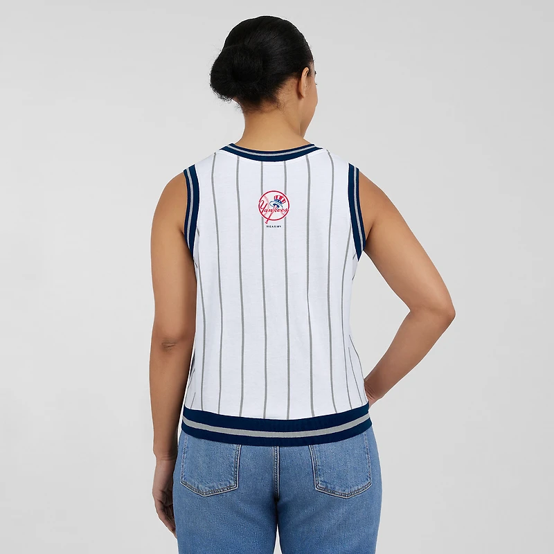 Women's WEAR by Erin Andrews White New York Yankees Sporty Tank Top