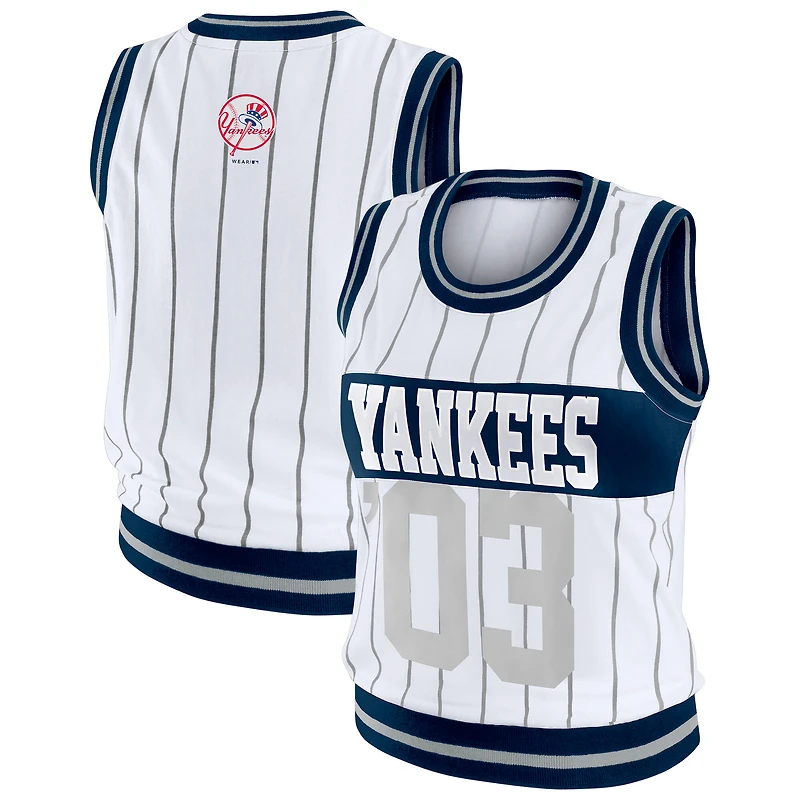 Women's WEAR by Erin Andrews White New York Yankees Sporty Tank Top