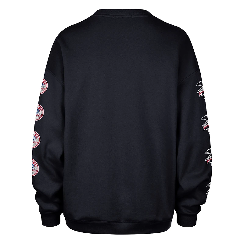 Sweat-shirt oversize en polaire à col rond « Go Big » des Yankees de New York, bleu marine, modèle 47, pour femme