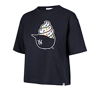 Women's '47  Navy New York Yankees Ice Cream Helmet T-Shirt