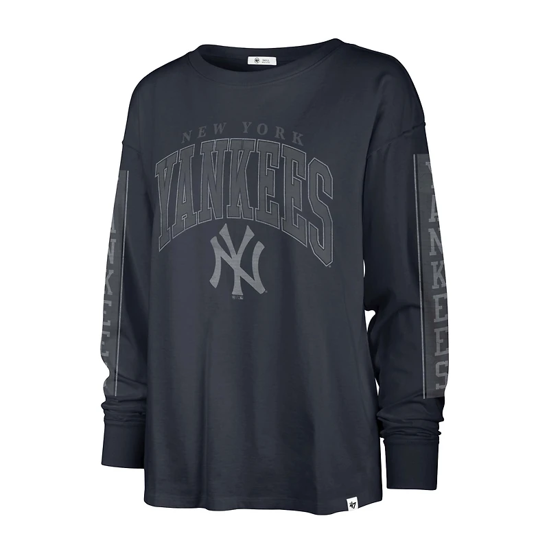 T-shirt à manches longues pour femme '47 Navy New York Yankees Statement