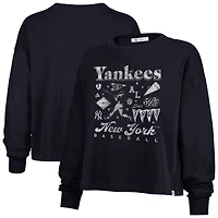 T-shirt à manches longues Sydney pour femmes, motif collage de l'équipe des Yankees New York, bleu marine, année 47