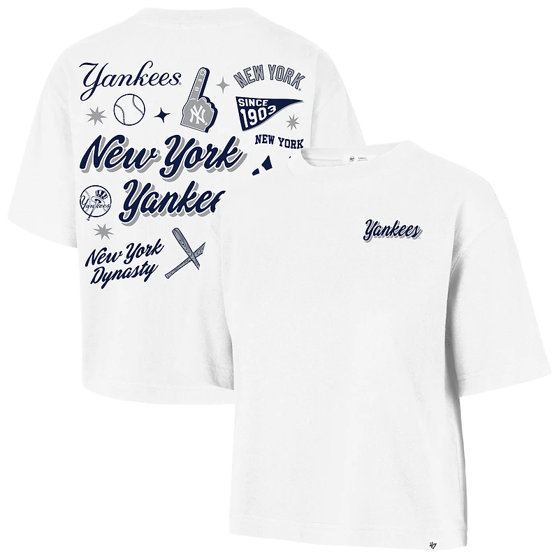 T-shirt Reed City blanc pour femme, motif collage '47 New York Yankees