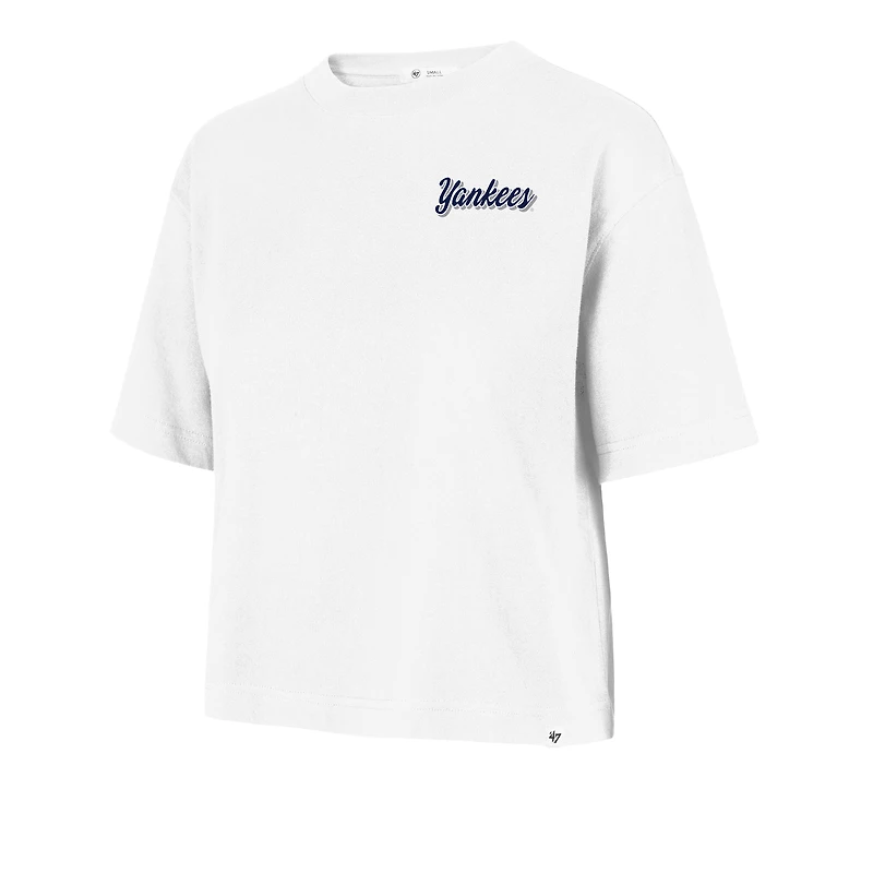 Women's '47  White New York Yankees Collage Script Reed City T-Shirt