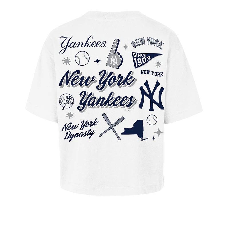 Women's '47  White New York Yankees Collage Script Reed City T-Shirt