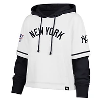 Women's '47  White New York Yankees Trifecta Cropped Shortstop Hoodie