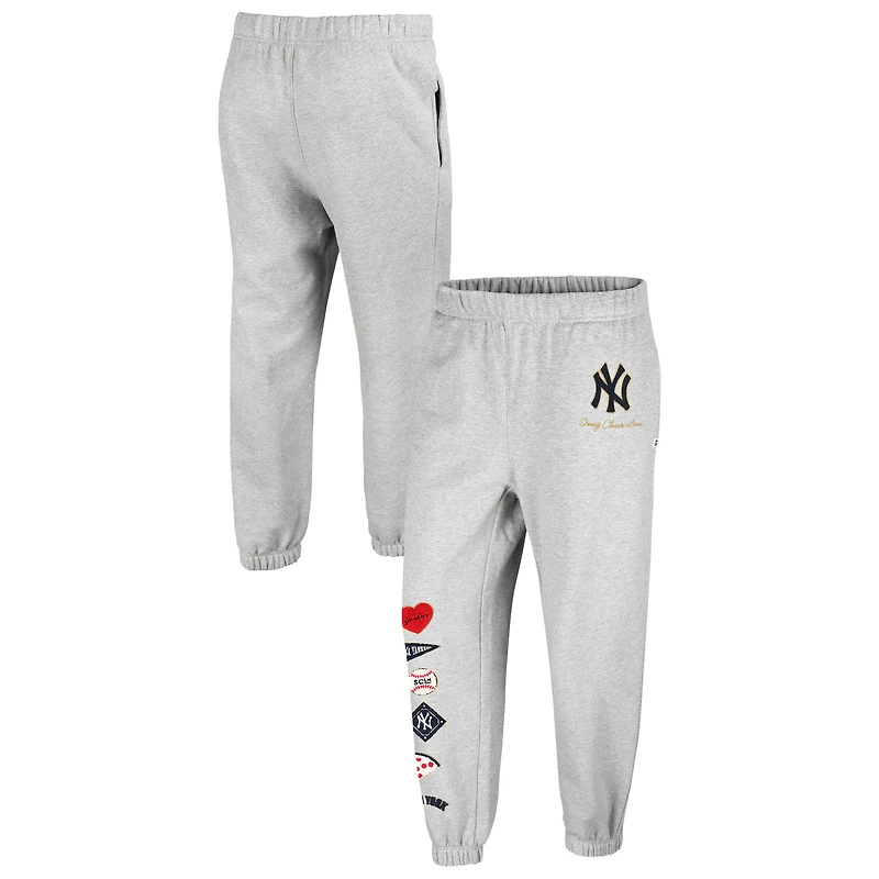 Women's '47 x Stoney Clover Lane Heather Gray New York Yankees Venice Jogger Pants