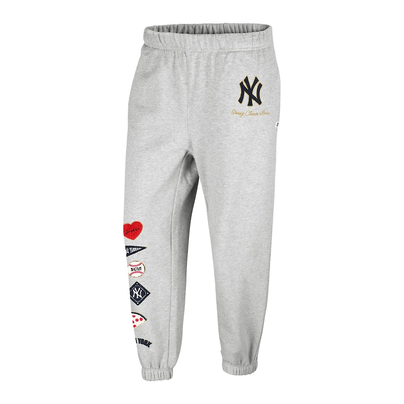 Women's '47 x Stoney Clover Lane Heather Gray New York Yankees Venice Jogger Pants