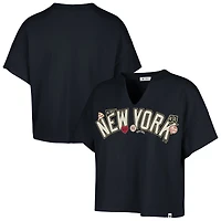 Women's '47 x Stoney Clover Lane Navy New York Yankees Oversized Notch Neck T-Shirt
